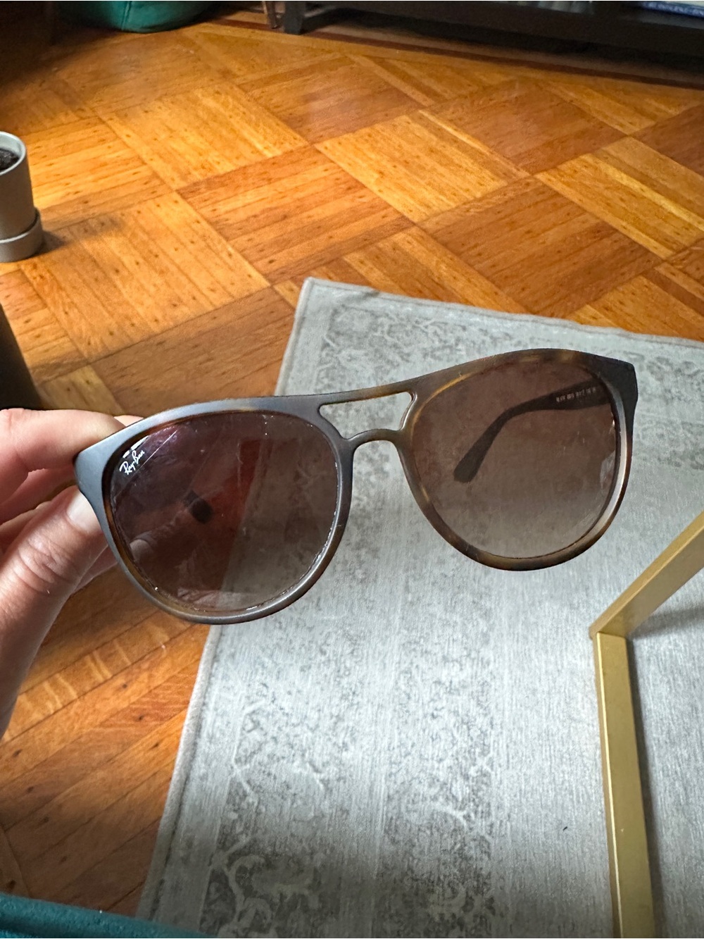 Ray-Ban Brown Gradient Oversized Cat-Eye Sunglasses